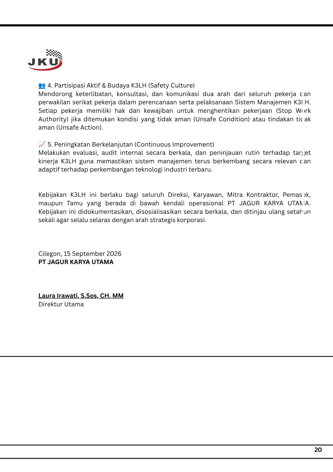Kebijakan K3LH PT JAGUR KARYA UTAMA_2