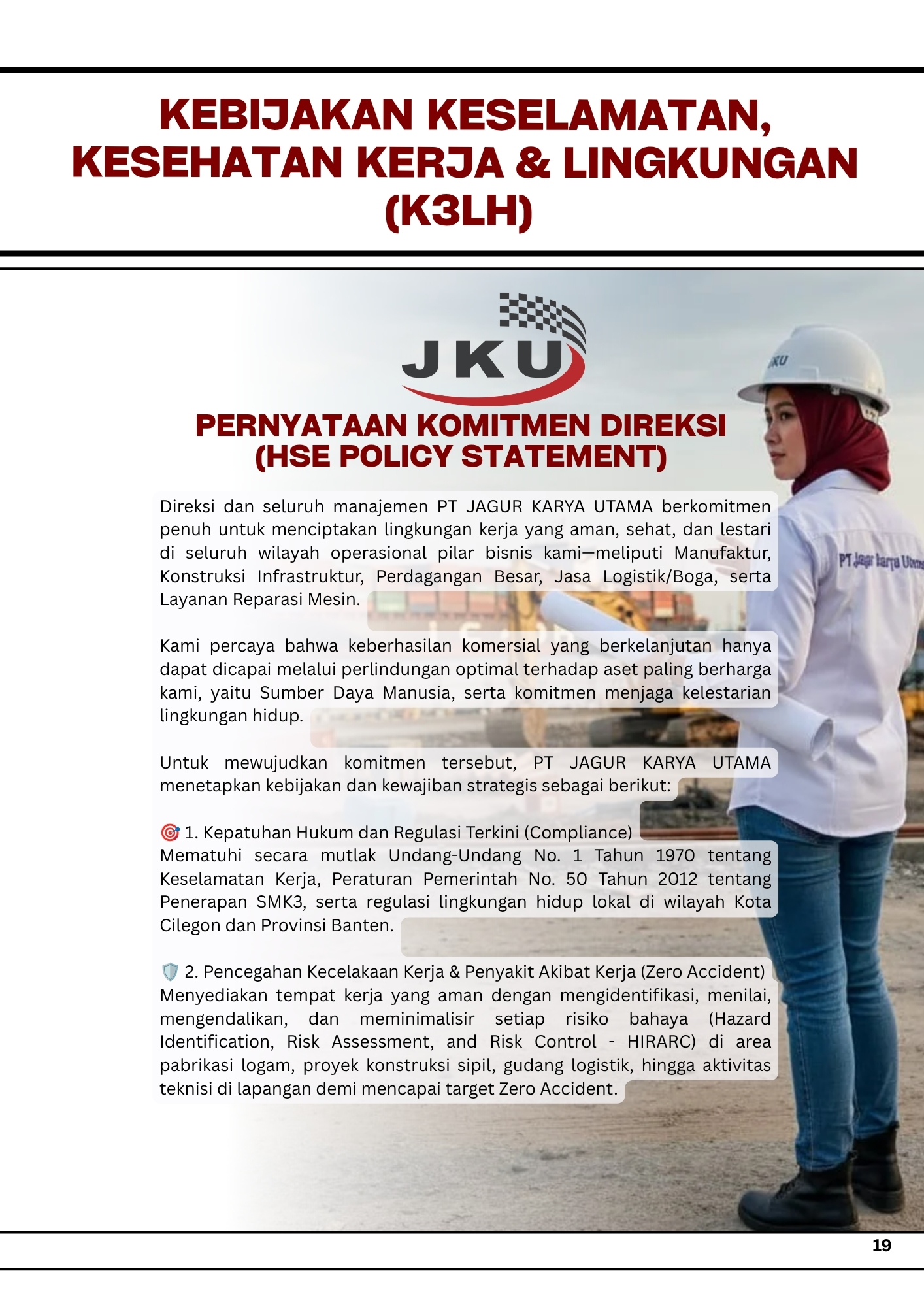 Kebijakan K3LH PT JAGUR KARYA UTAMA