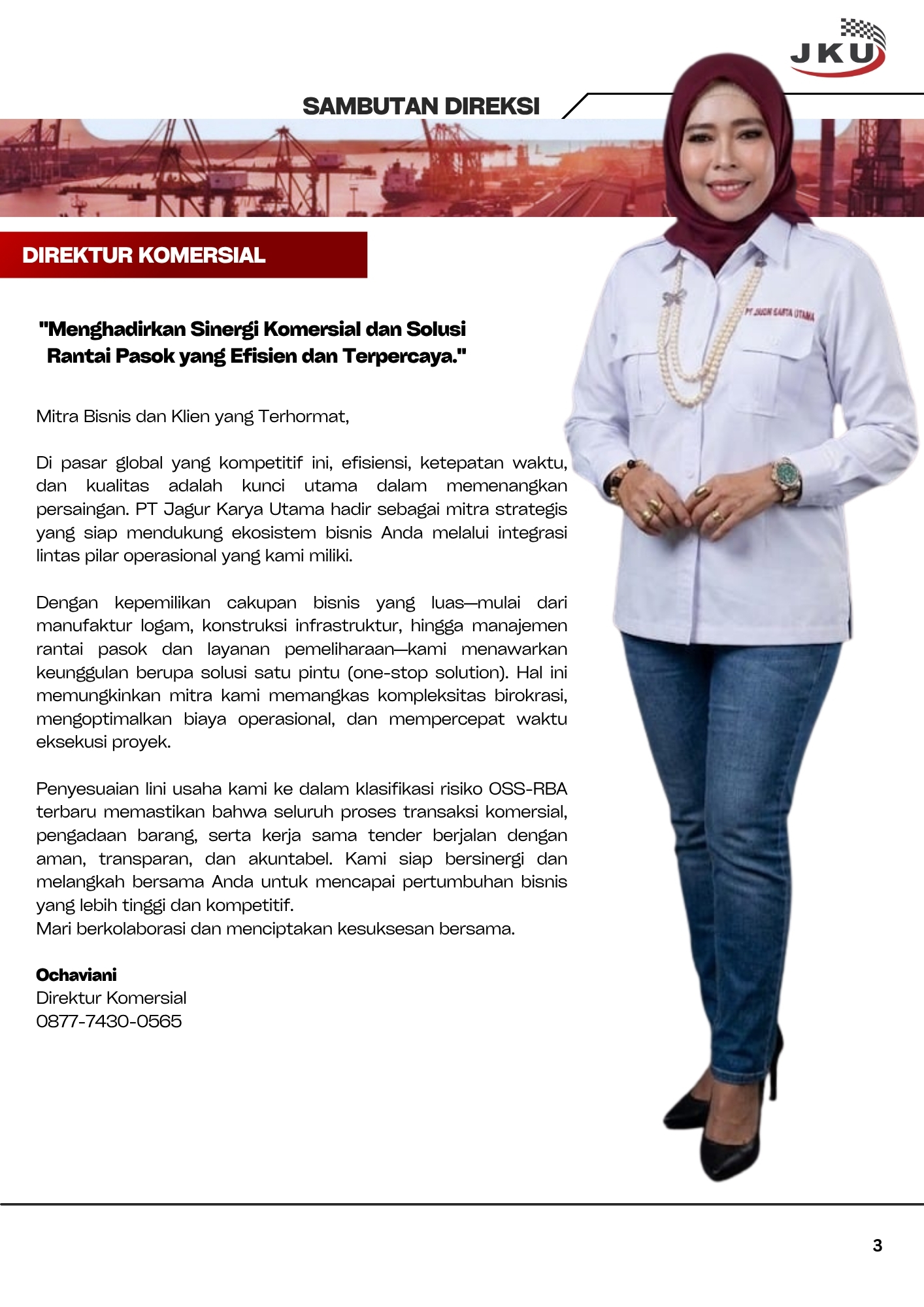 Ochta Aviana Direktur Komersial PT Jagur Karya Utama